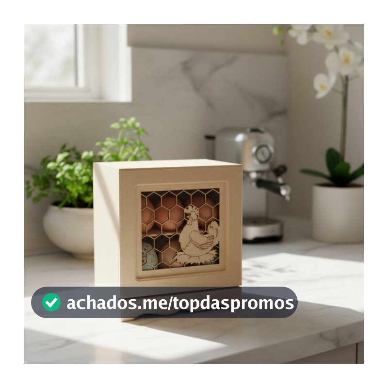 Porta Ovos De Galinha Mdf Com Porta E Fecho Para 24 Ovos