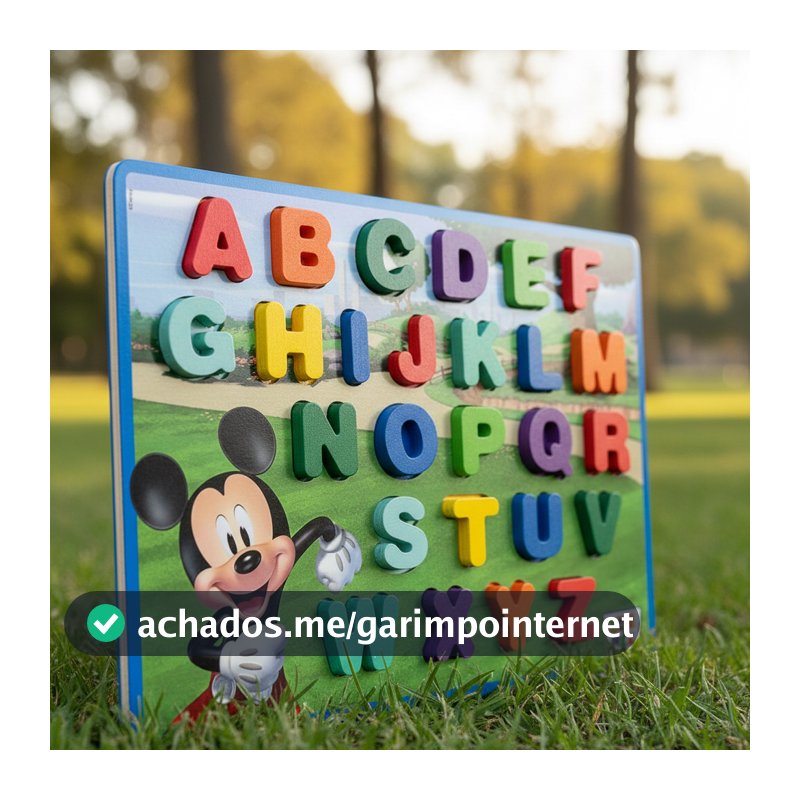 Brinquedo Educativo Encaixe mdf Divertido Cores Alfabeto Numero Matemática Disney Mickey e Minnie