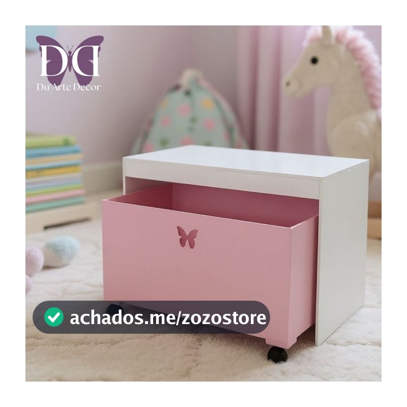 Organizador de Brinquedos Bancada Infantil 1 Gaveta Com Rodinhas em MDF