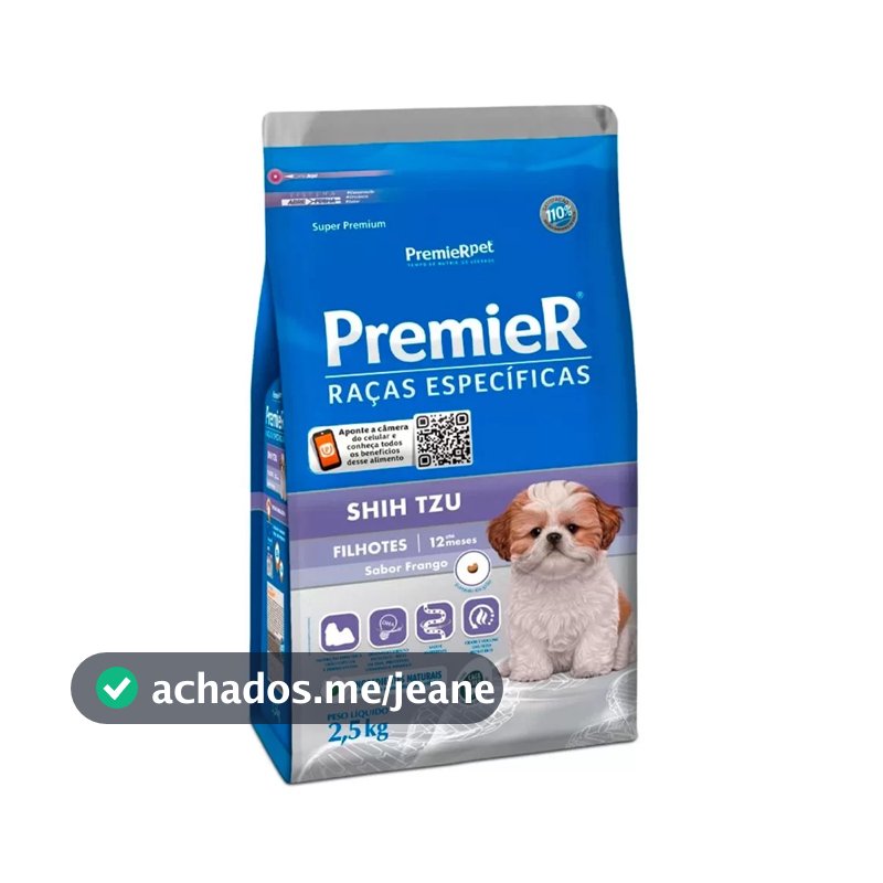 Ração Premier Raça Específicas Cães Filhotes Shih Tzu 2,5 Kg