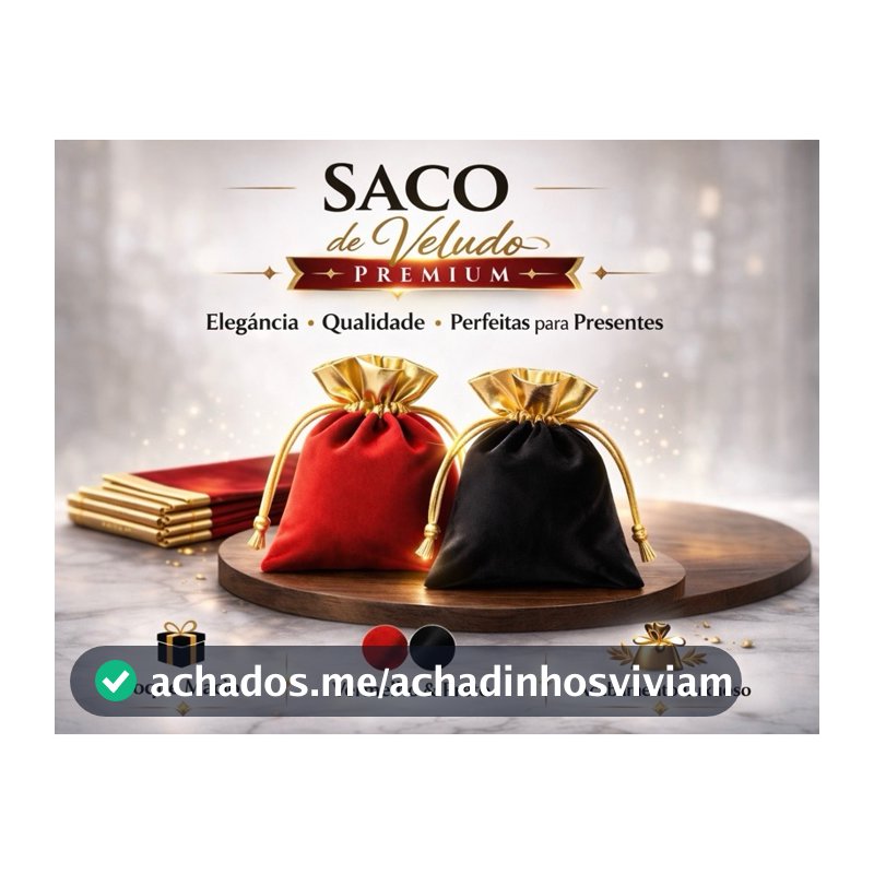 Saco de Veludo - 7x9 / 10x15 - Lembrancinha / Natal / Jóias / Festa / Casamento - Saquinho de Veludo