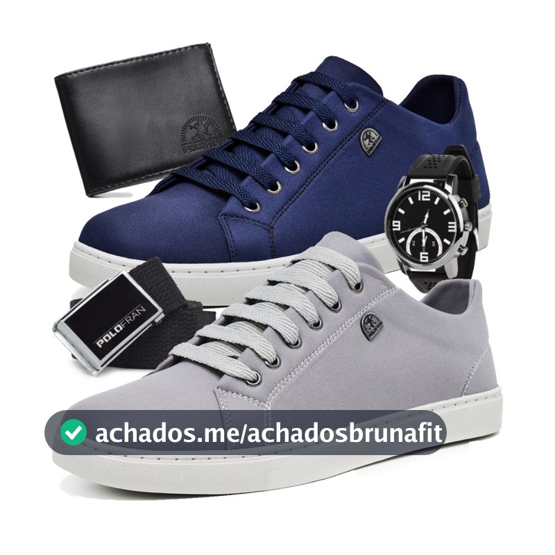 Kit 2 Tênis Masculino Sapatênis Polo Fran Básico Casual Com Carteira Cinto e Relógio London