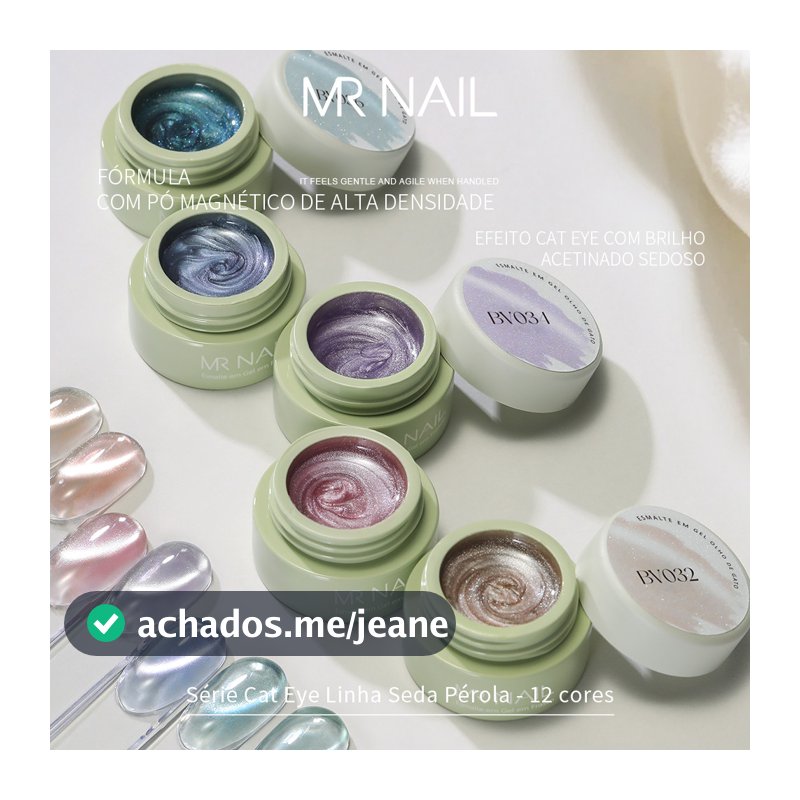 MR NAIL Gel Cat Eye Seda Pérola 1 Cor à Escolha Esmalte em Gel Magnético