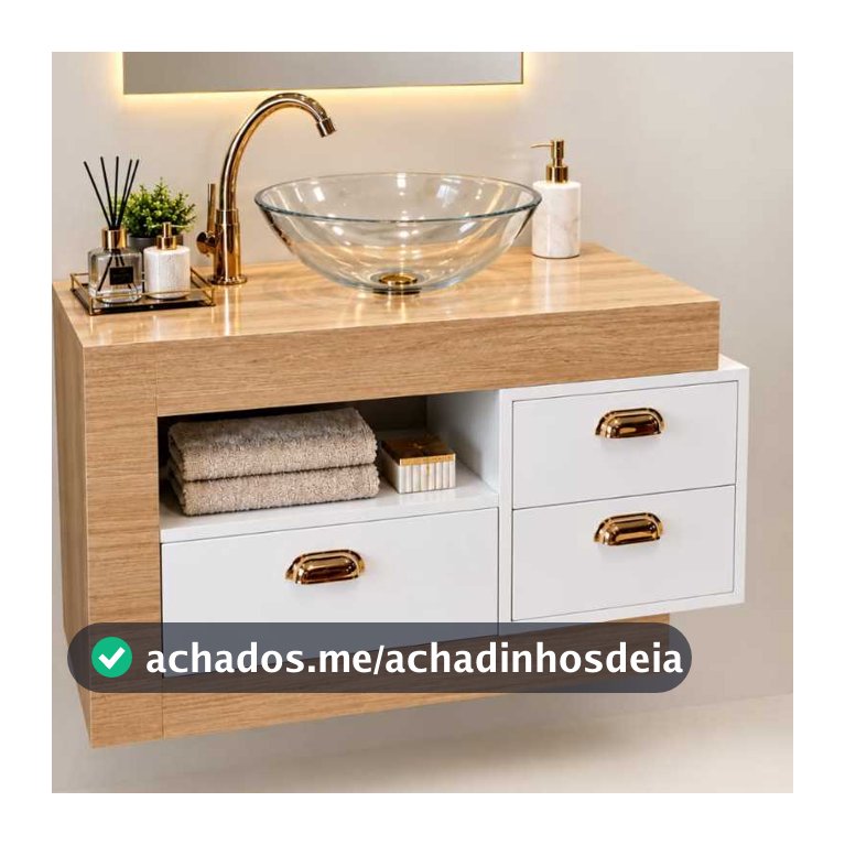 Kit Gabinete de Banheiro com Cuba Duas gaveta basculante Modelo Livi ultra premiu JÁ VAI MONTADO