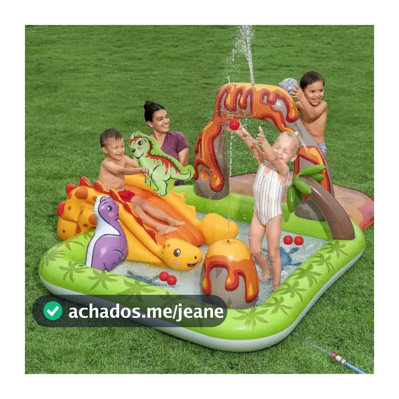 Piscina Infantil Inflável Vulcão 150L Escorregador Centro Diversões Bestway