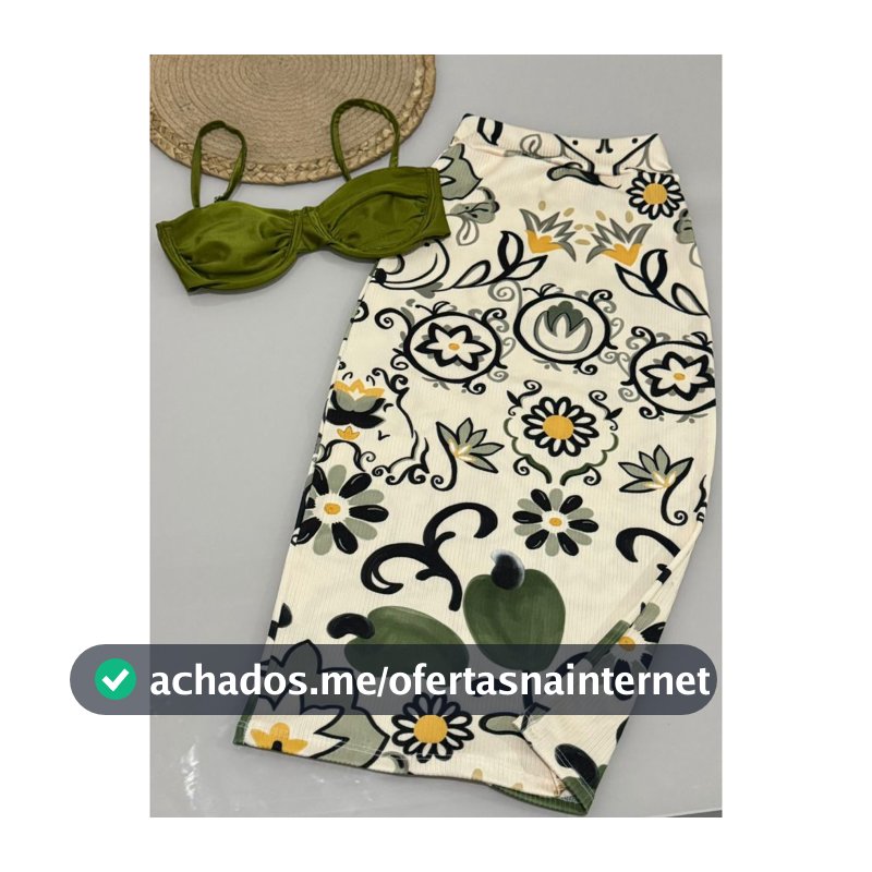 Conjunto Feminino Saia Midi +  Cropped  Saia feminina estampada tucano tropical verao inspiração fa estampa tucano Top