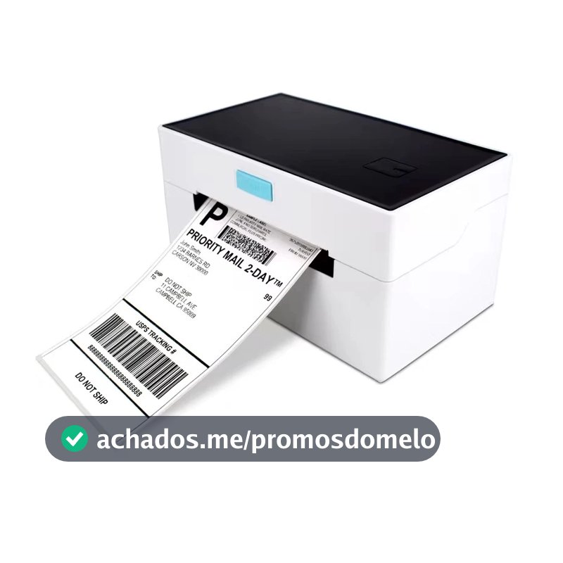 Impressora De Termica Etiquetas Adesivas Branco Portatil USB