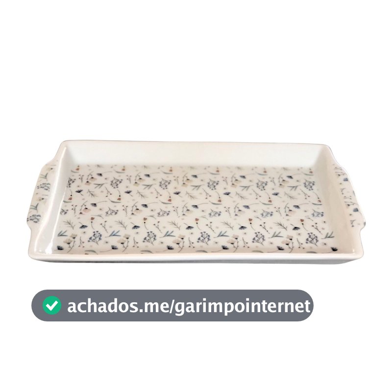 Bandeja Travessa refratária - Porcelana Decorada (CxLxA) 30cm x 17cm x 2,5cm (2)
