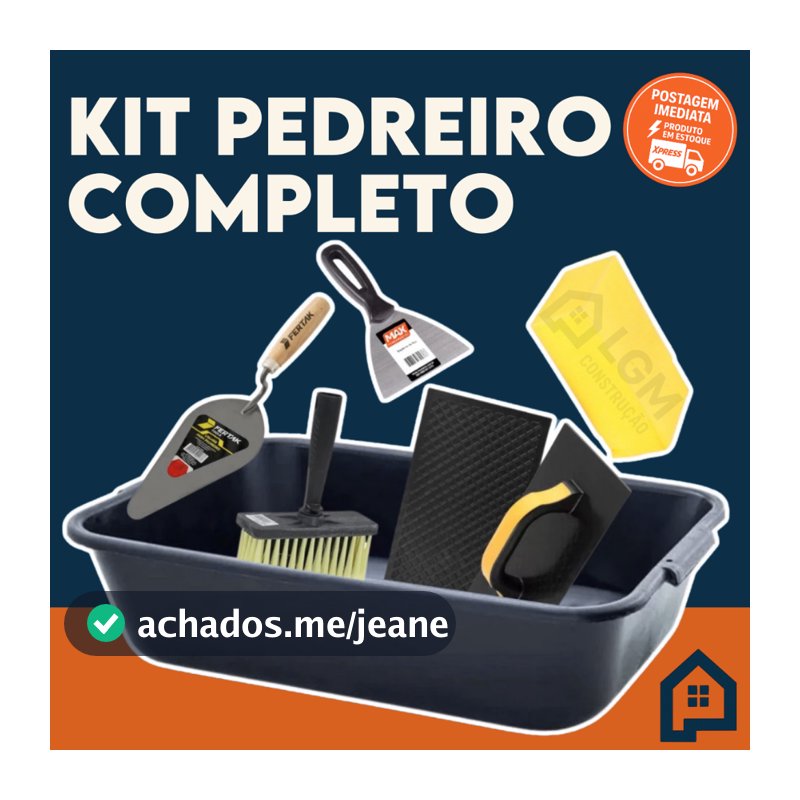 Kit Caixa de Massa Masseira 22L + Colher de Pedreiro e Acessórios Envio ja PROMOÇÃO