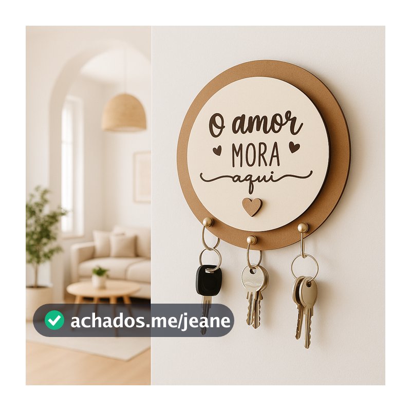 Porta-Chaves de Parede em MDF com 3 Ganchos – Organização e Decoração Moderna | Envio Rápido