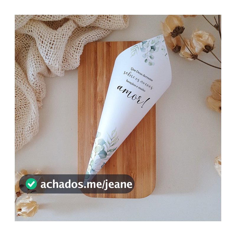 Cone para Pétalas Casamento | Chuva de Amor Noivos | Estampas Variadas | Pronta Entrega