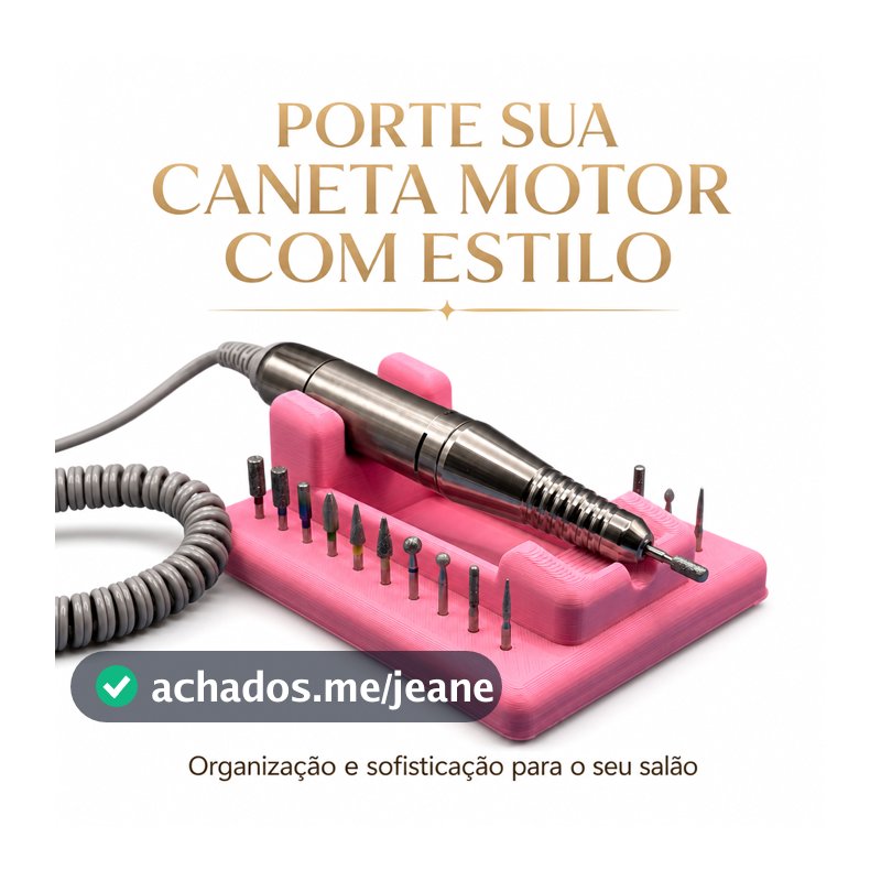 Suporte Caneta Motor Rotativa Organizador 20 Brocas Impresso 3D Rack Lixa Unha