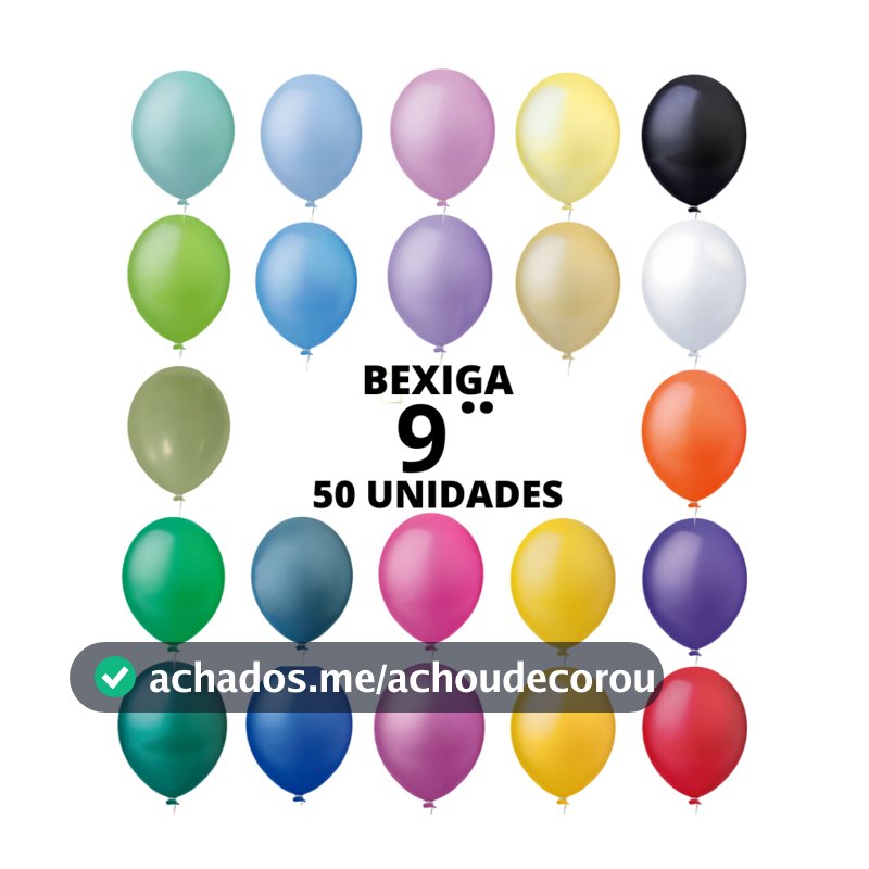 Bexiga 9 Polegadas Redonda c/ 50 Unidades