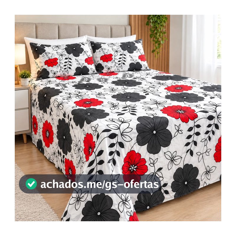 Colcha de Cama Casal e Queen 2,30x2,50m Estampada com Fronhas Jogo de Cama 800 Fios