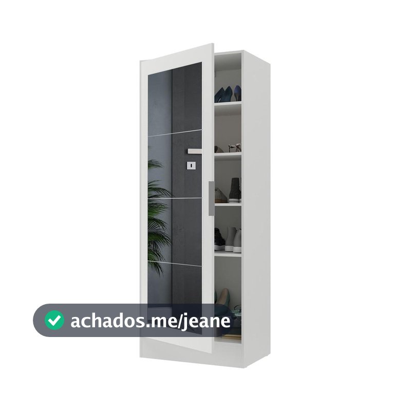 Sapateira 1 Porta com Espelho Jade Multimóveis V6006