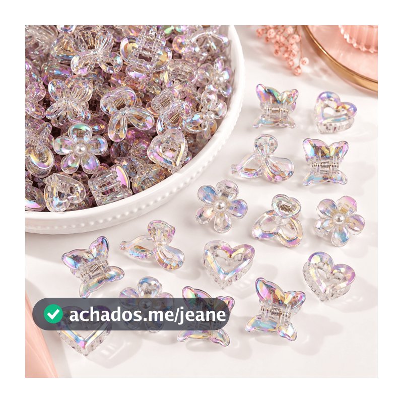Kit 30 Presilhas de Cabelo Femininas Mini Piranhas Neutras Franja Acessório Brinde Grampo Lembrancinha
