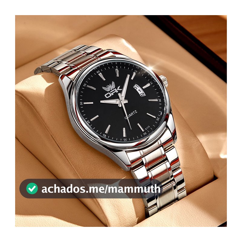 OPK 6010 Relogio Masculino Luxo Prova Da água Original Preto Esportivo De Aço Cronógrafo Quartzo