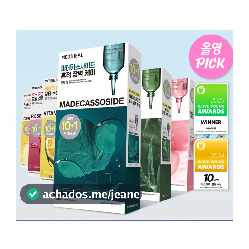 Folhas De Máscara Essencial Mediheal (Sortidas)-10 + 1 Conjunto-Selecione Uma Das 7 Opções