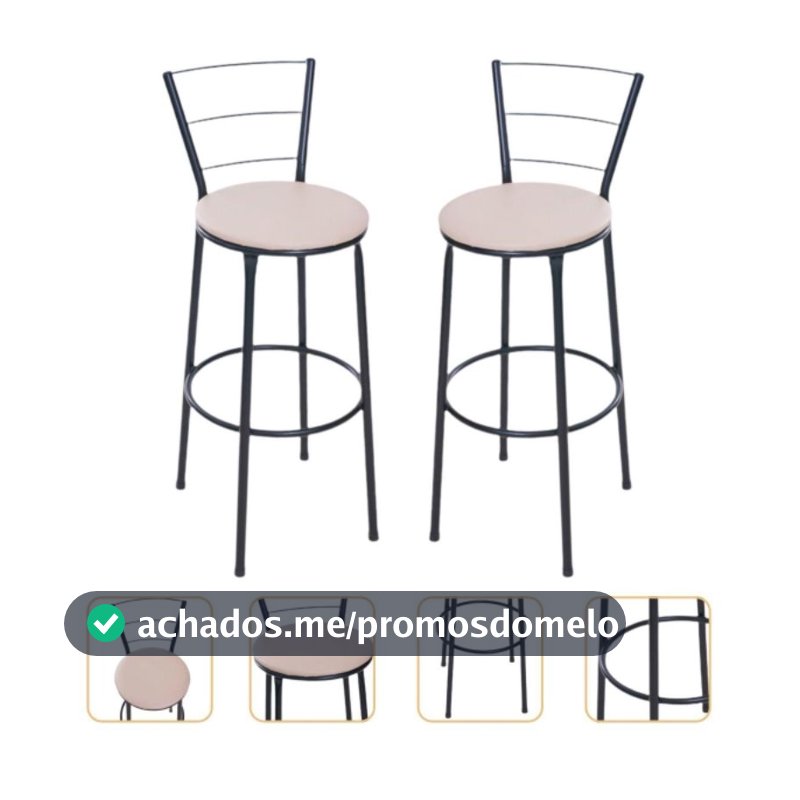 KIT 2 BANQUETA ALTA 3 ARAME DESMONTÁVEL AREA GOURMET BALCAO AMERICANO