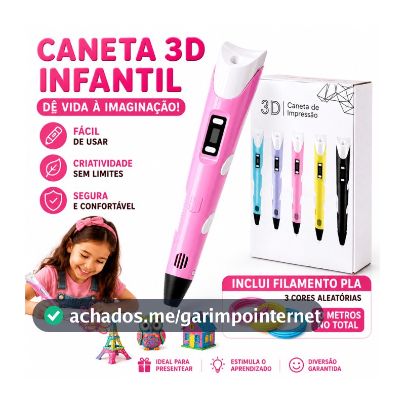 100% ORI Caneta De Impressão Mágica 3D Grátis 10M DIY PLA Filamento Desenho Brinquedo Presente De Aniversário Criança