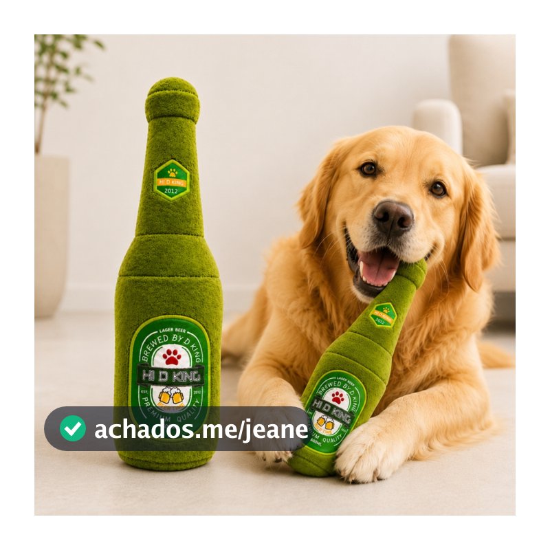 Brinquedo de Pelúcia em Formato de Garrafa para PET com Apito Presente Divertido para seu Cachorro