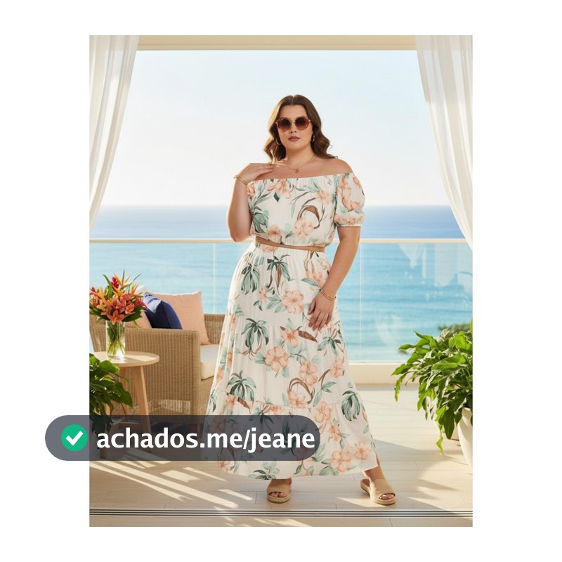 Conjunto Blusa Ciganinha E Saia 3 Marias Plus Size Ref: 207