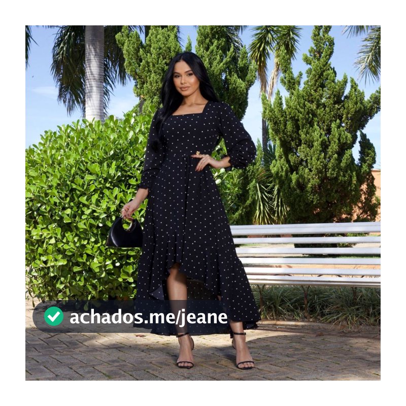 Vestido Feminino Manga Longa Midi Mullet Com Babados Alfaiataria Decote Quadrado Outono Inverno
