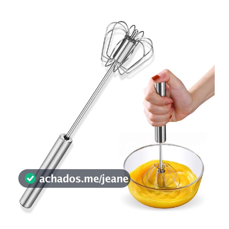 10 Batedor Clara Neve Ovo Giratório Profissional Inox Manual