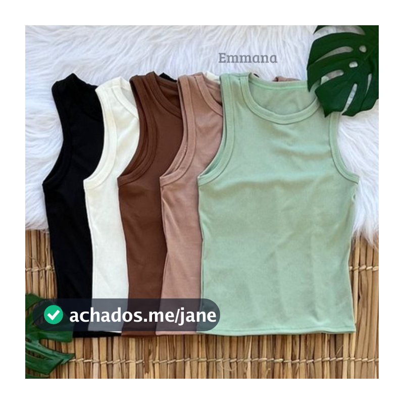 Kit 5 Regata Canelada Feminina Lisa Blusa Básica Camiseta Casual