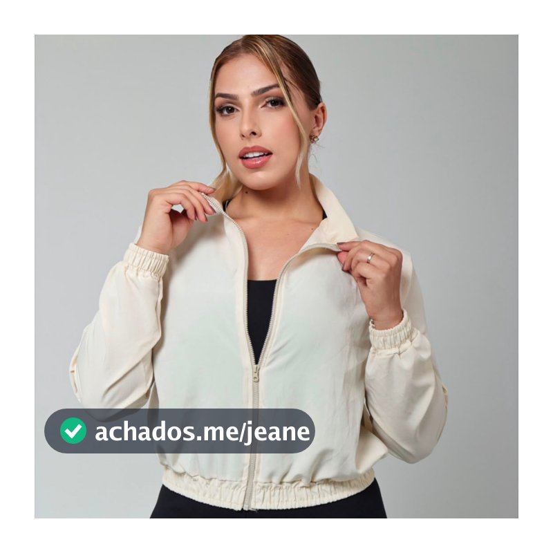 Jaqueta Feminina Fitness Manga Longa Com Ziper Corta Vento
