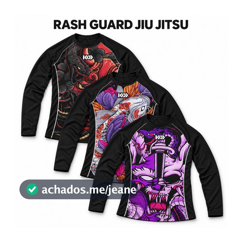 Camiseta Rash Guard Jiu Jitsu Manga Longa No Gi MMA Compressão Segunda Pele UV60+ Unissex Grappling KOD Lycra
