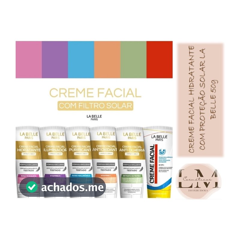 Creme Facial Hidratante Facial La Belle Paris 50g Com Filtro Solar