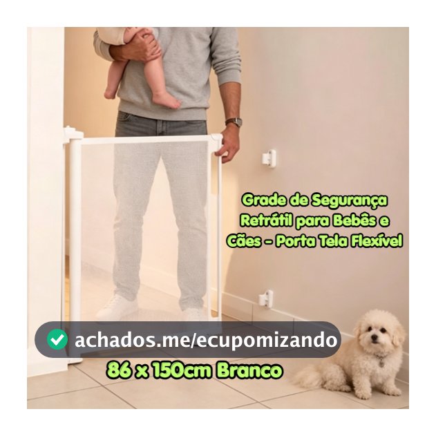 Portão Segurança Tela Retrátil Infantil Pet Cães Extensível