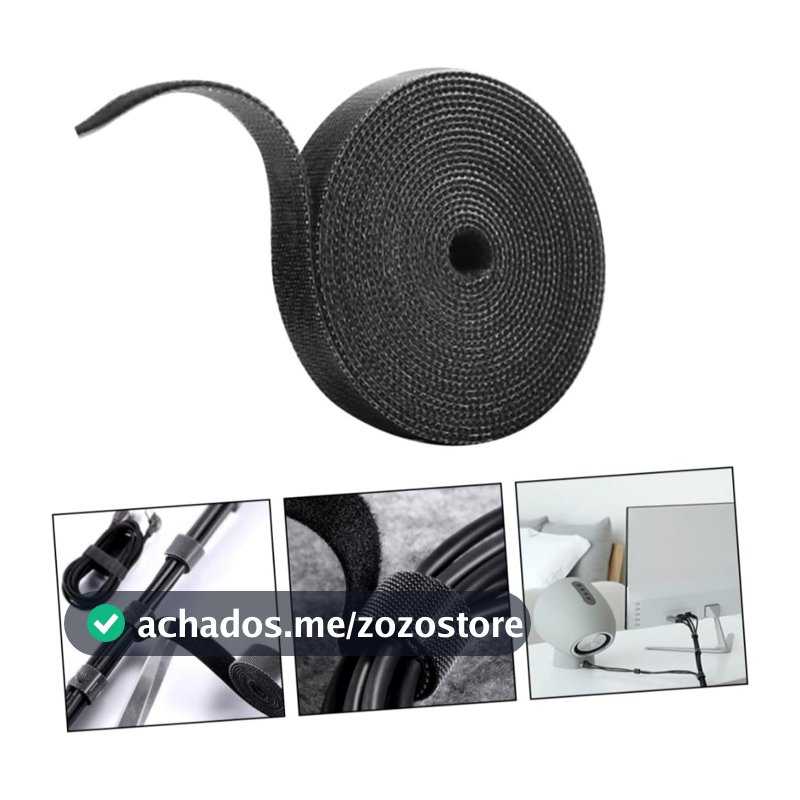 Rolo Fita Organizador De Cabos Fios 3m x 12mm de Velcro Multifuncional Fixador Abraçadeira