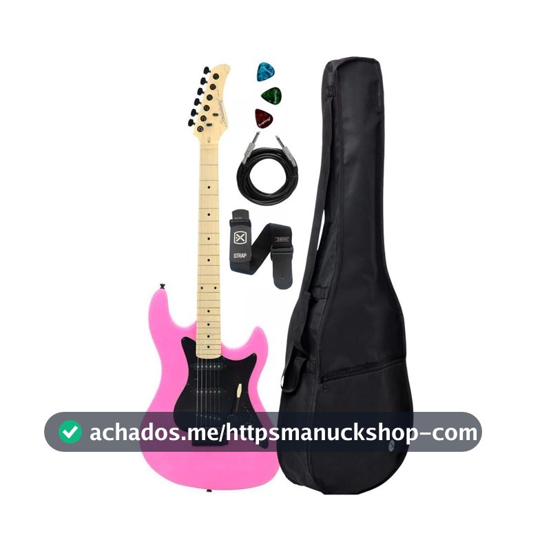 Guitarra Eletrica Strinberg Sts100 Rosa com Capa + Acessorios