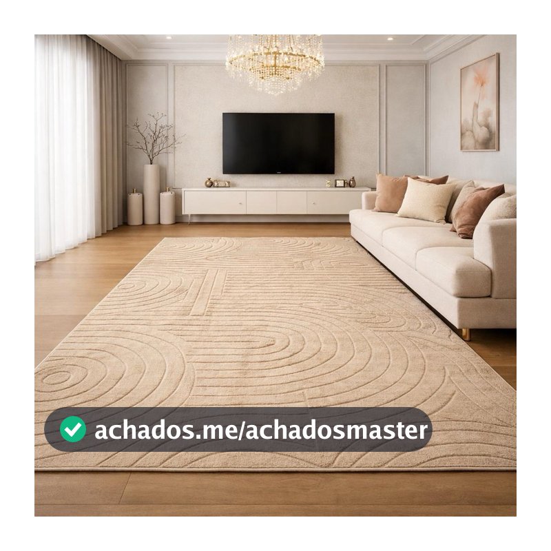 Tapete 3,00x2,00 Geométrico Alto-Relevo Premium Antiderrapante Sala Quarto