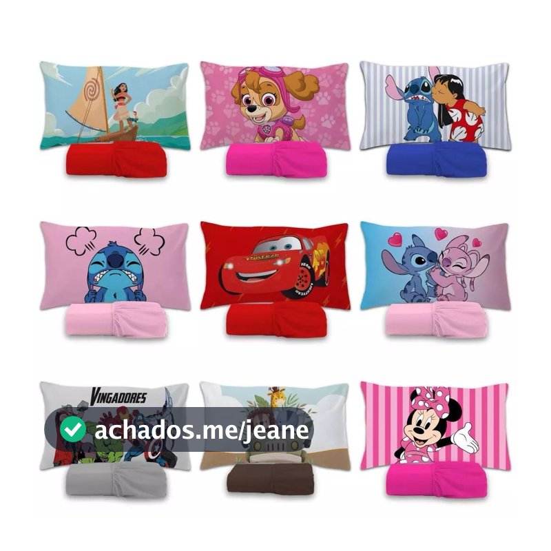 Jogo De Lençol 2 peças Infantil Temático Diversos De Personagens Ideal para Crianças