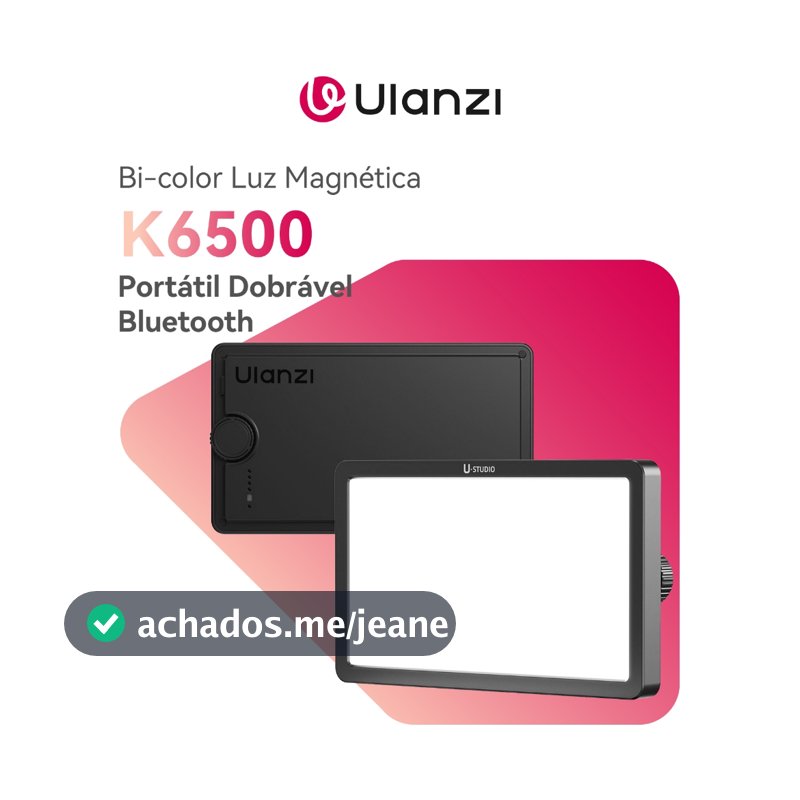ULANZI K6500 Bi-color Luz De Vídeo Magnética Bluetooth Portátil Dobrável 1/4" Para Vlog