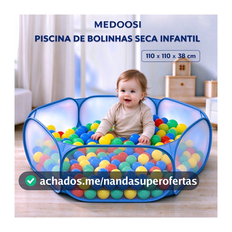 Piscina Infantil de Bolinhas Oceânica Hexagonal, Cercadinho Dobrável Impermeável para Bebe e Pets