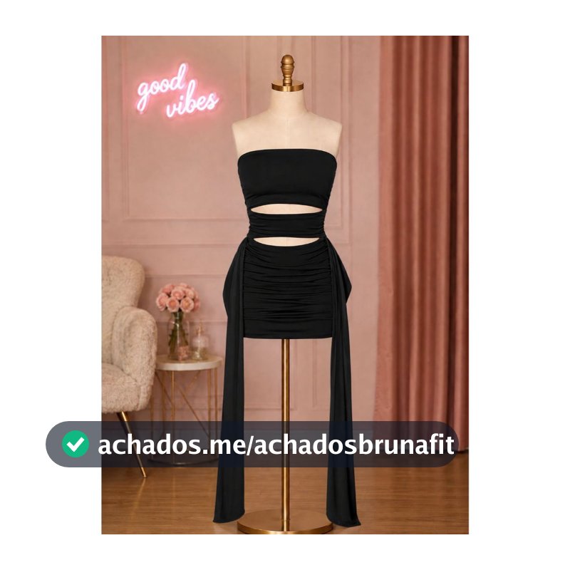 Vestido curto feminino com tirar laterais tomara que caia (SOFIA)