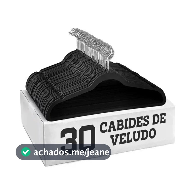 Kit 30 Cabides Veludo De Roupa Antideslizante Slim Adulto