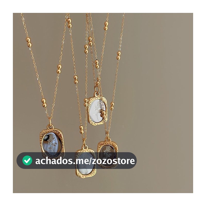 Moda Retro Alívio Rosa Flor Colares Pequeno Espelho Clavícula Corrente Titânio Aço Colar Para Mulheres Jóias Vintage Pre