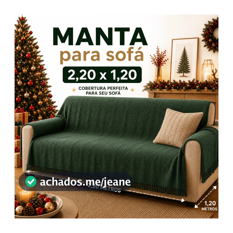 Manta de Natal 2,20x1,20 Gigante 100% Algodão Protetor Decoração de Natal