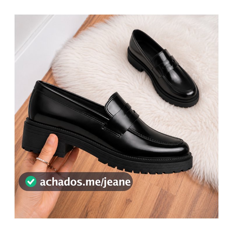 Mocassim Feminino Legítimo Verniz Elegante Sapato Tratorado Loafer Slip On Oxford Plataforma Social