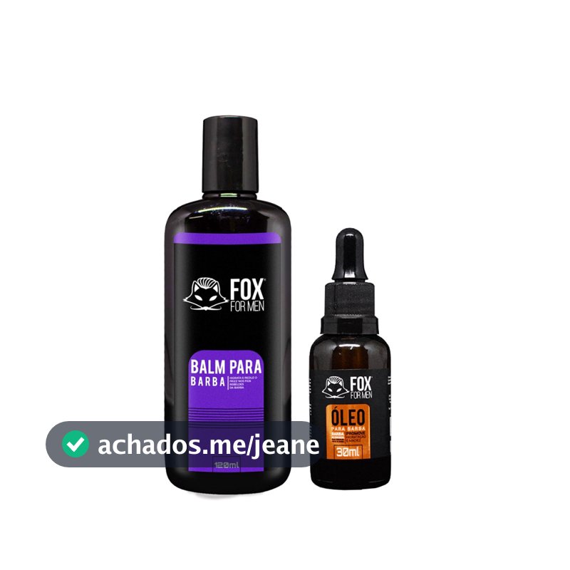 Balm Para Barba Anti Frizz Fox For Men® Hidrata e alinha os fios + Óleo para Barba Fox Em Gotas Kit Barba