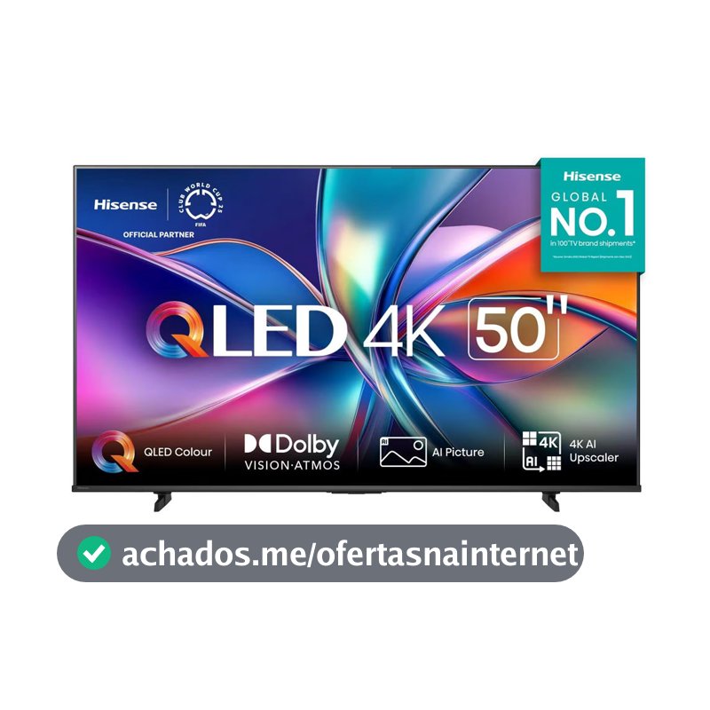 Smart TV 50 Polegadas 4K 50Q6QV QLED HDR10 Dolby Atmos Vidaa U9 Hisense