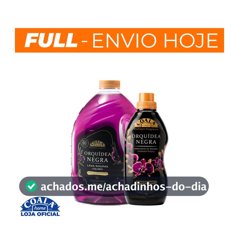 Kit coala Laundry Orquídea Negra - 1 Lava Roupas 3L + 1 Amaciante Concentrado 1L
