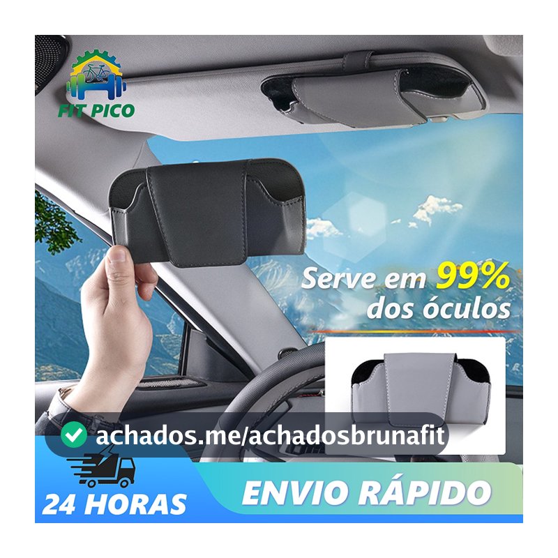Suporte para Óculos no Carro Organizador para Quebra-Sol Porta Óculos Automotivo Magnético