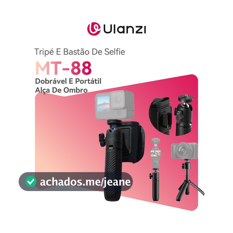 ULANZI MT-88 Tripé E Bastão De Selfie 3 Em 1 Dobrável E Portátil Com Alça De Ombro