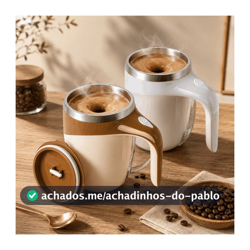 Caneca Misturadora Automática Elétrica USB Bateria Recarregável Mixer Café 380ml